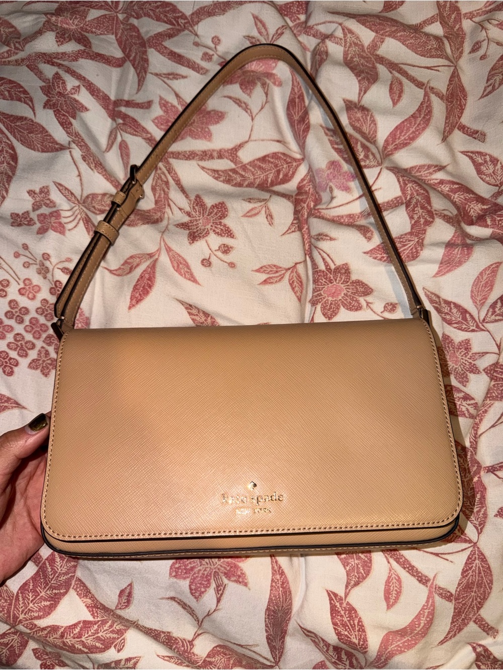 kate spade Tan Saffiano Leather Shoulder Bag